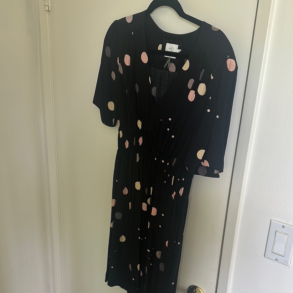 Anthrolpolgie  Black Polka Dot Dress